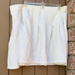 White Pleated Mini Skirt
